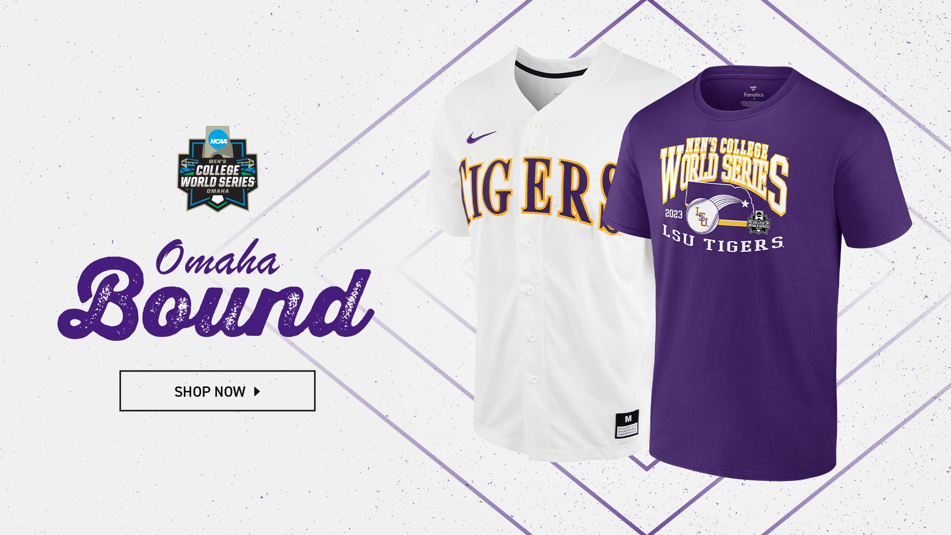 Men's LSU Tigers Nike Baseball Purple Jersey Large CWS 2023