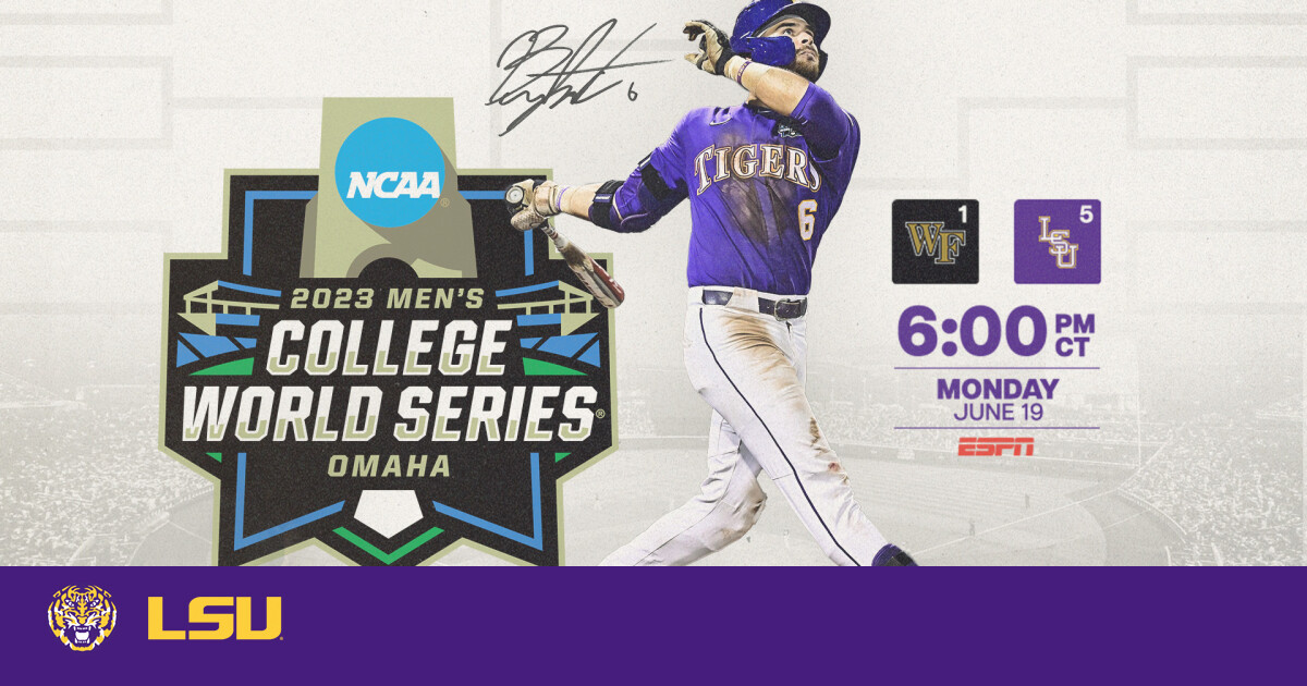 Bayou Apparel Men's LSU 2023 College World Series Baseball