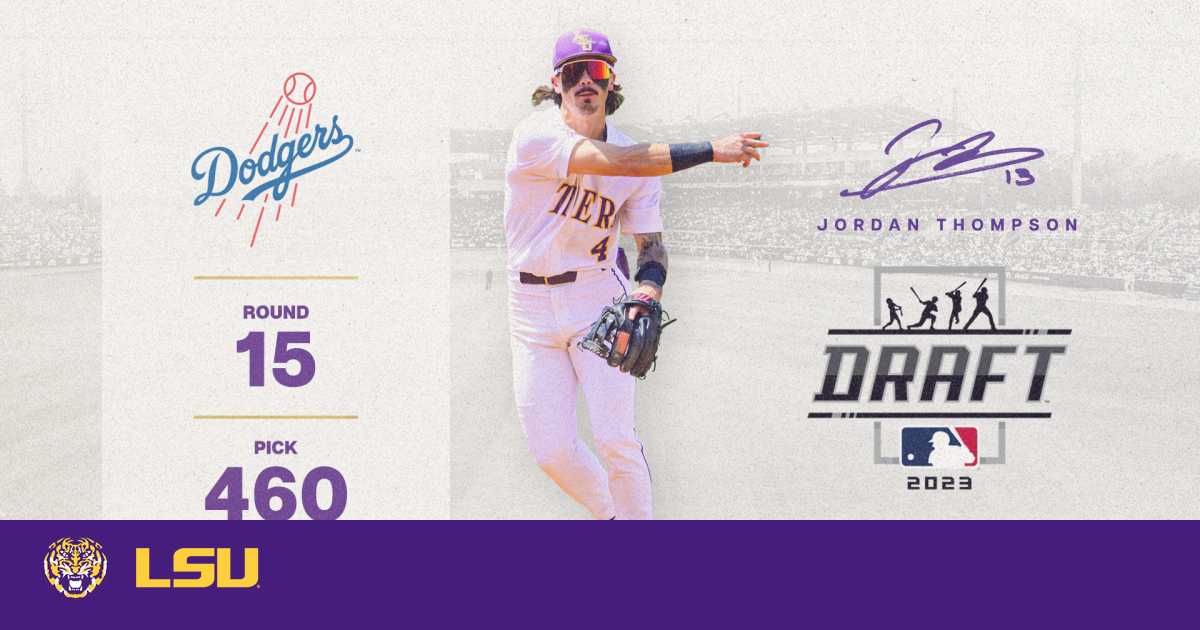 LSU shortstop Jordan Thompson selected by Los Angeles Dodgers in 2023 MLB  Draft - On3