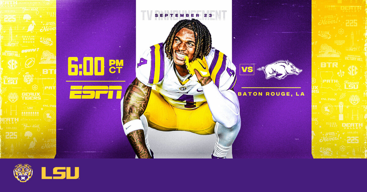 LSU Football vs. Arkansas Kickoff, TV Network Announced LSU