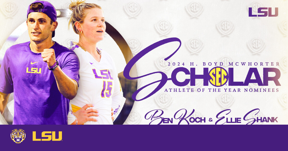 LSU’s Ellie Shank and Ben Koch Nominated for Prestigious SEC Scholar-Athlete Award