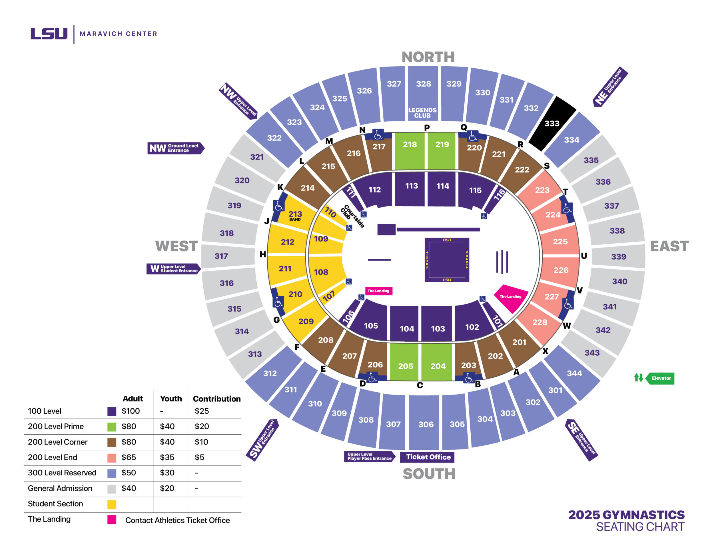 LSU Gymnastics Maravich Center Seating Chart (PMAC)