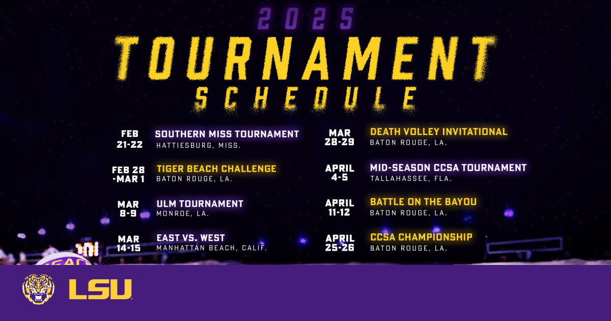 Beach Announces 2025 Tournament Schedule