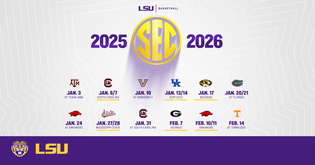 SEC Announces LSU League Basketball Slate For 2026