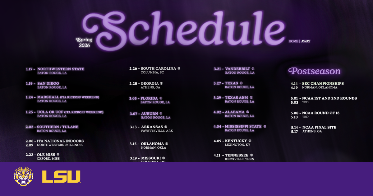 LSU Women’s Tennis Releases Exciting 2026 Spring Schedule