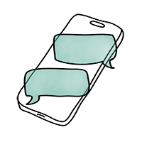 un téléphone avec une conversation