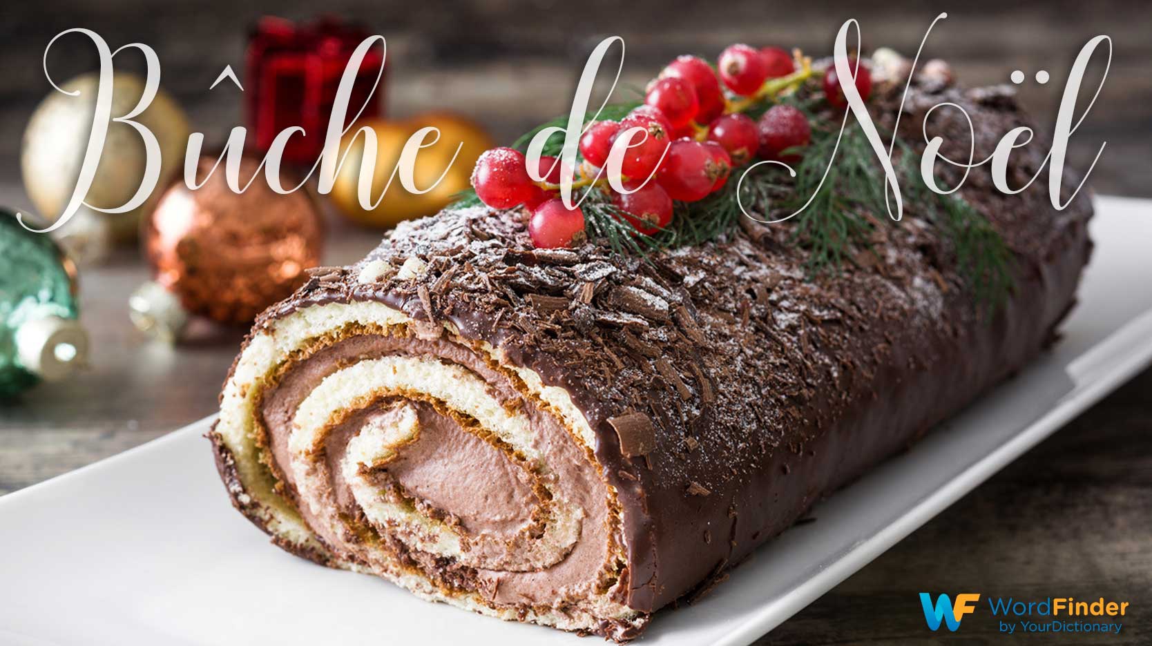 christmas word buche de noel meaning