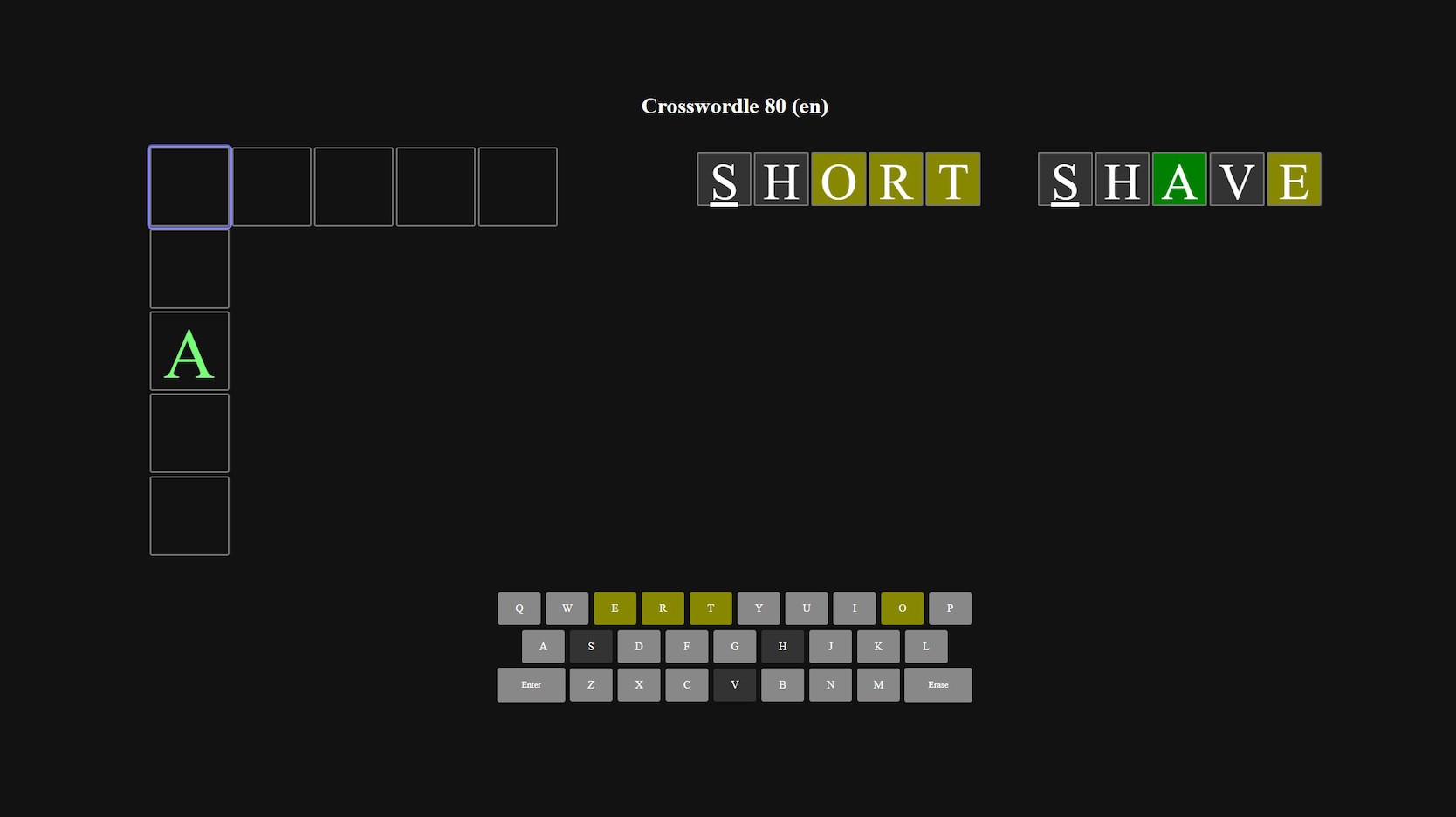 Crosswordle game screenshot