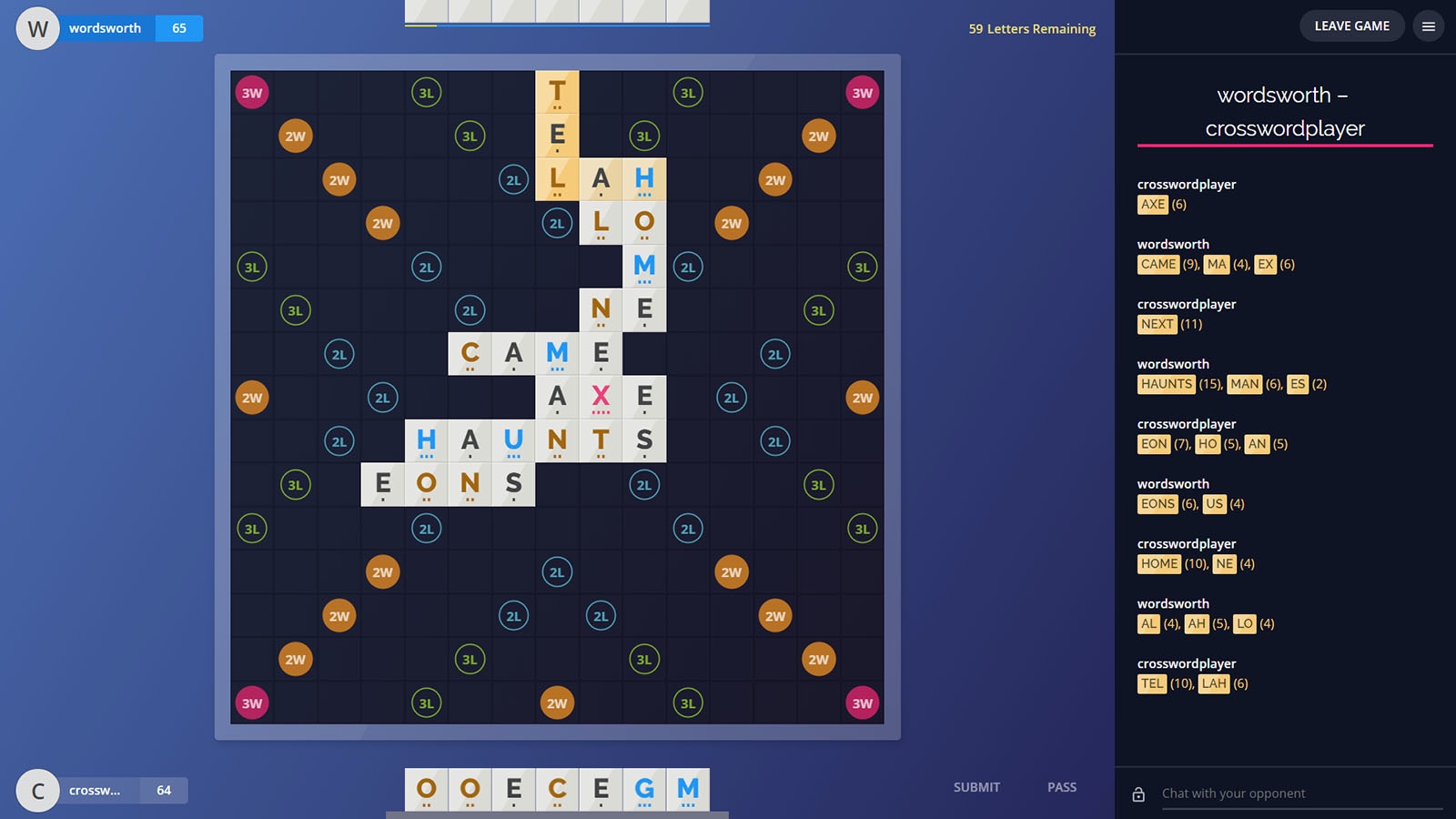 Free online multiplayer word game - Rackword