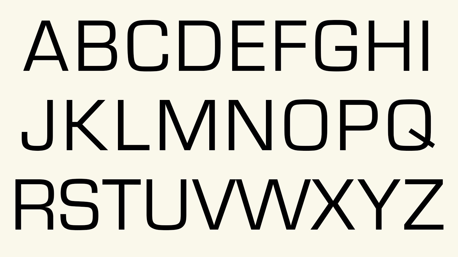 Alphabet in Eurostile font