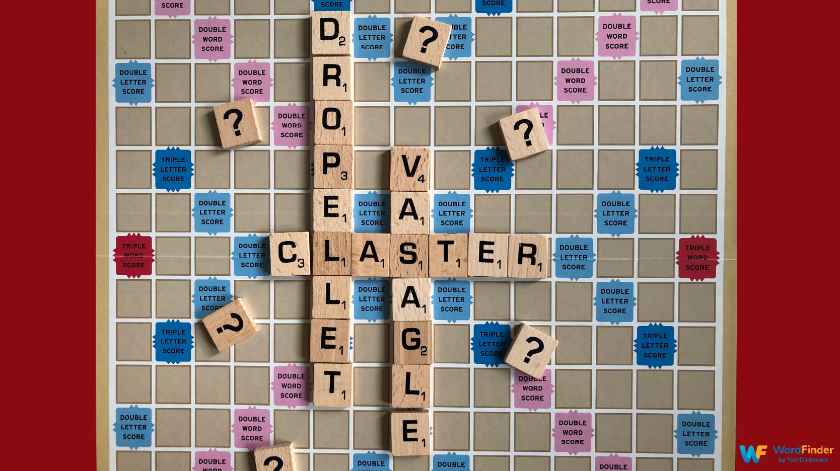 fake words used on scrabble board