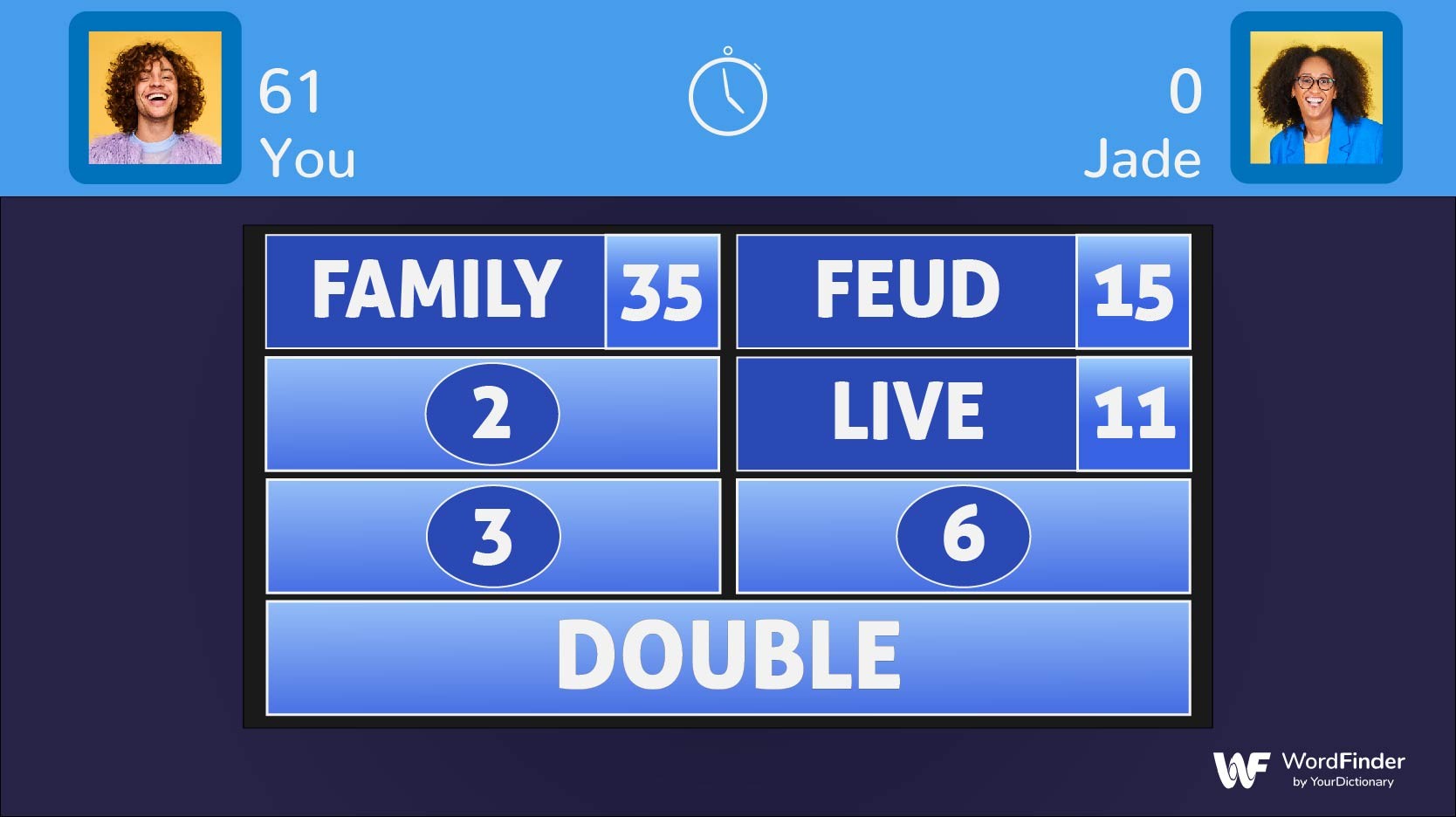 Family Feud live game board
