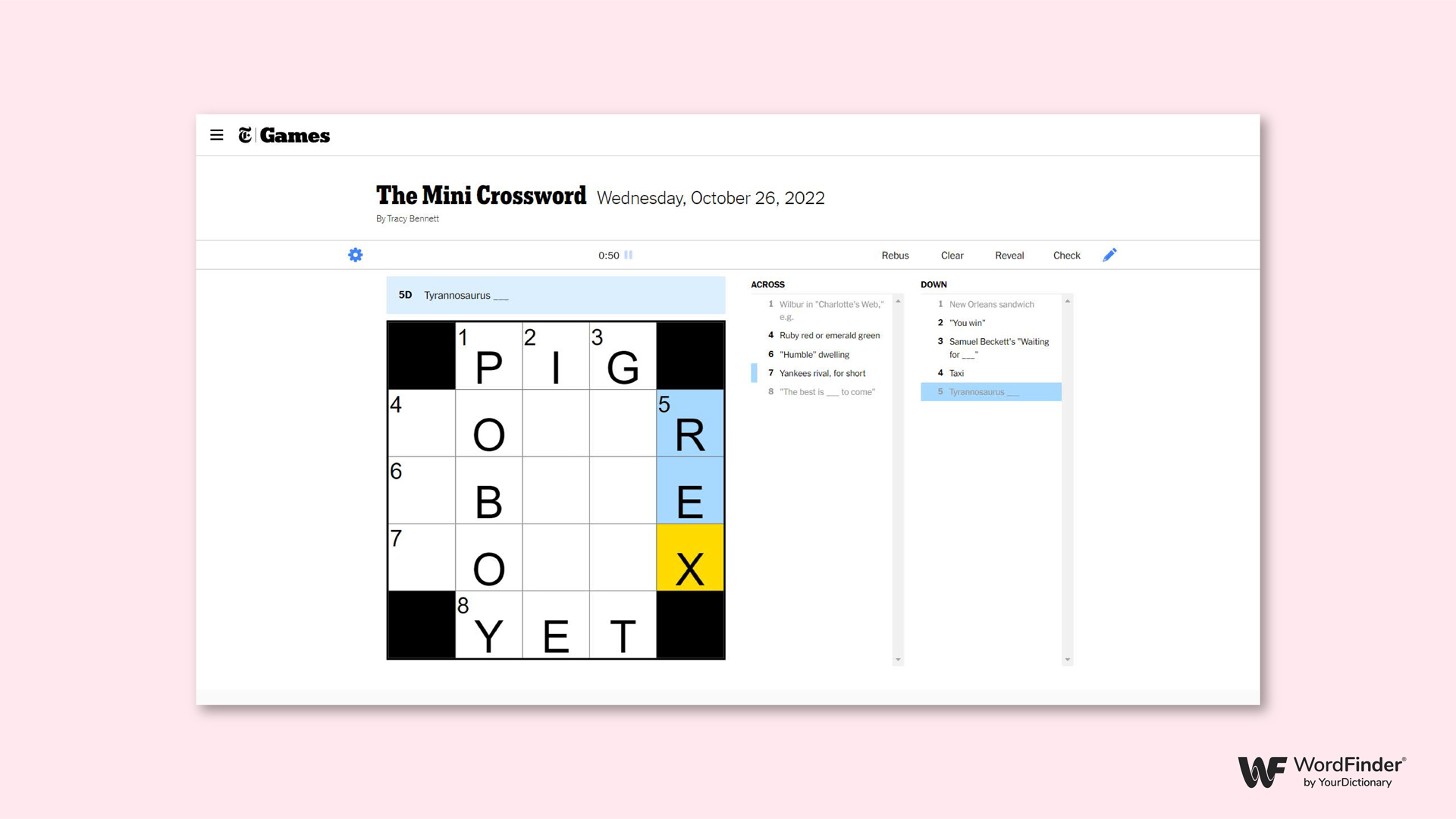 Free online mini crossword puzzles