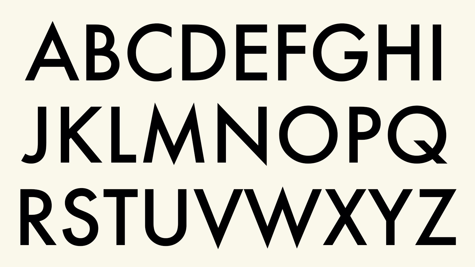 Alphabet in Futura Font