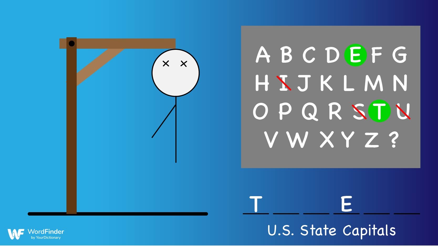 hangman desktop game state capitals