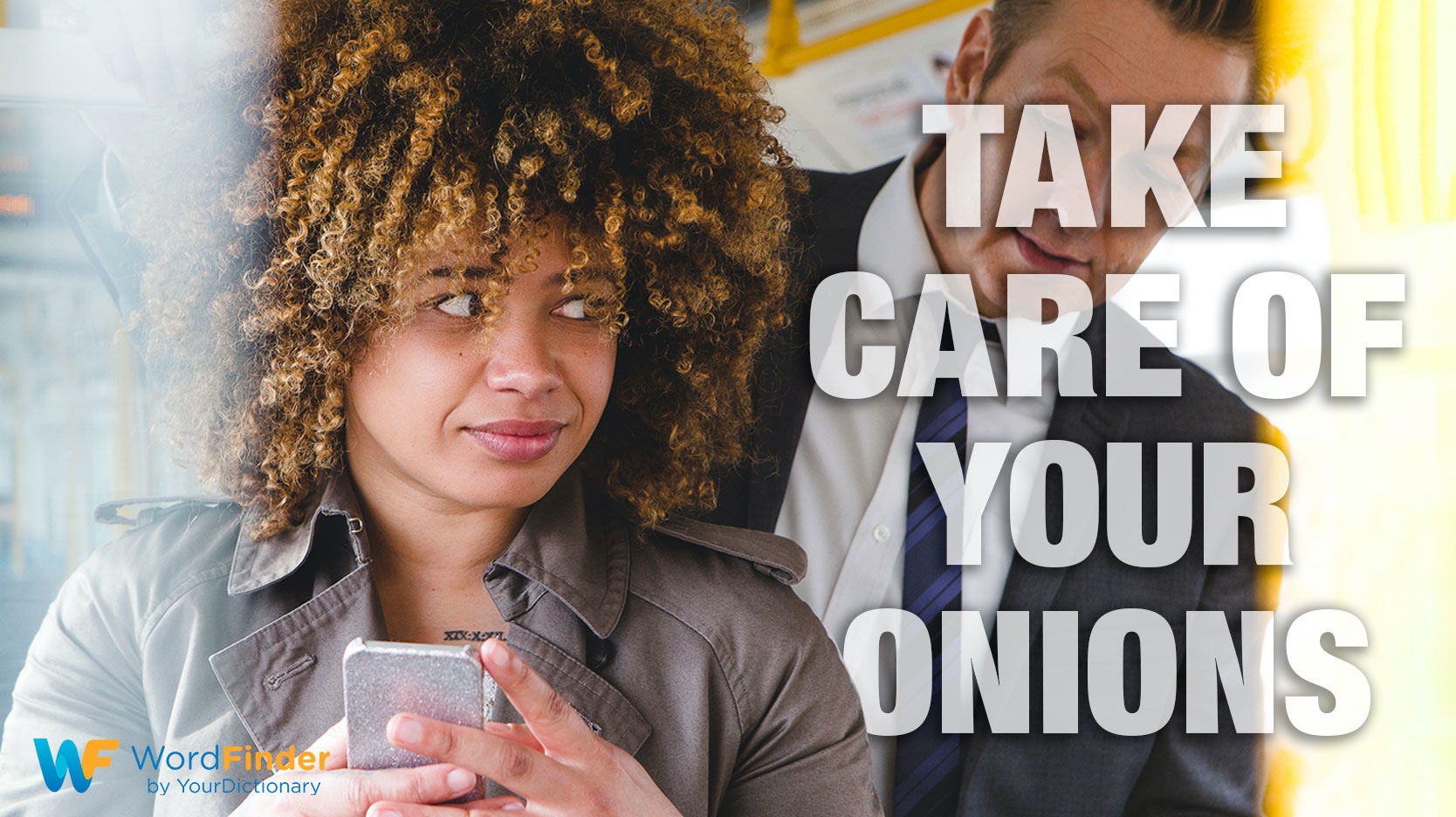 French take care of your onions man reading woman's text