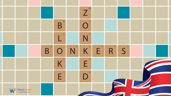 British words on Scrabble board