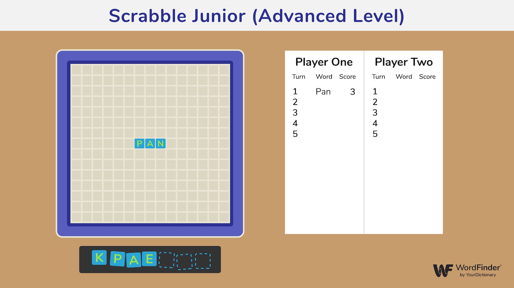Junior Scrabble advanced level start
