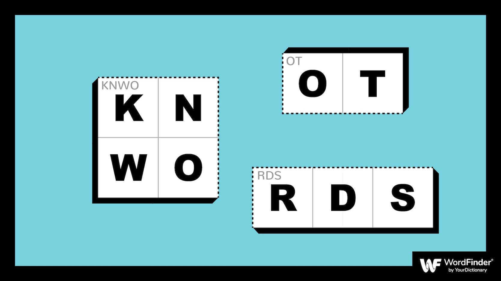 Knotwords game with blue background
