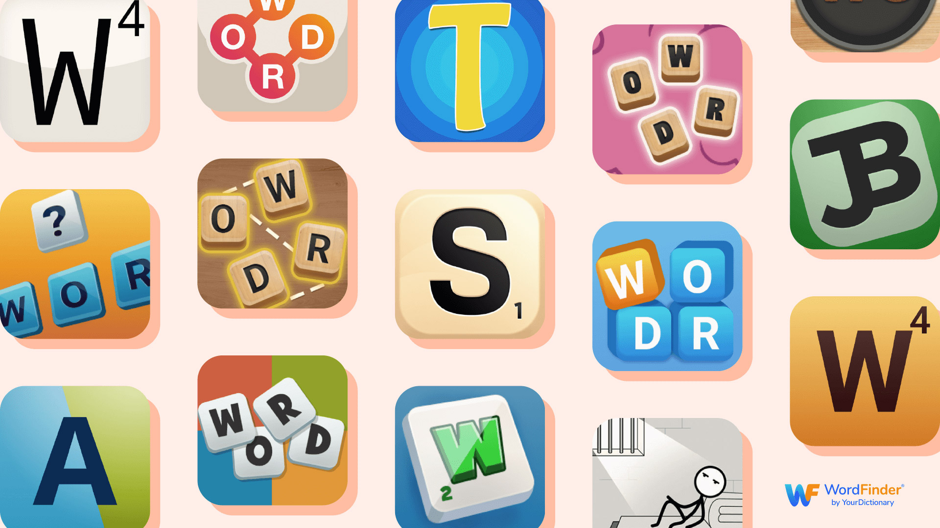 Word games supported by WordFinder by YourDictionary