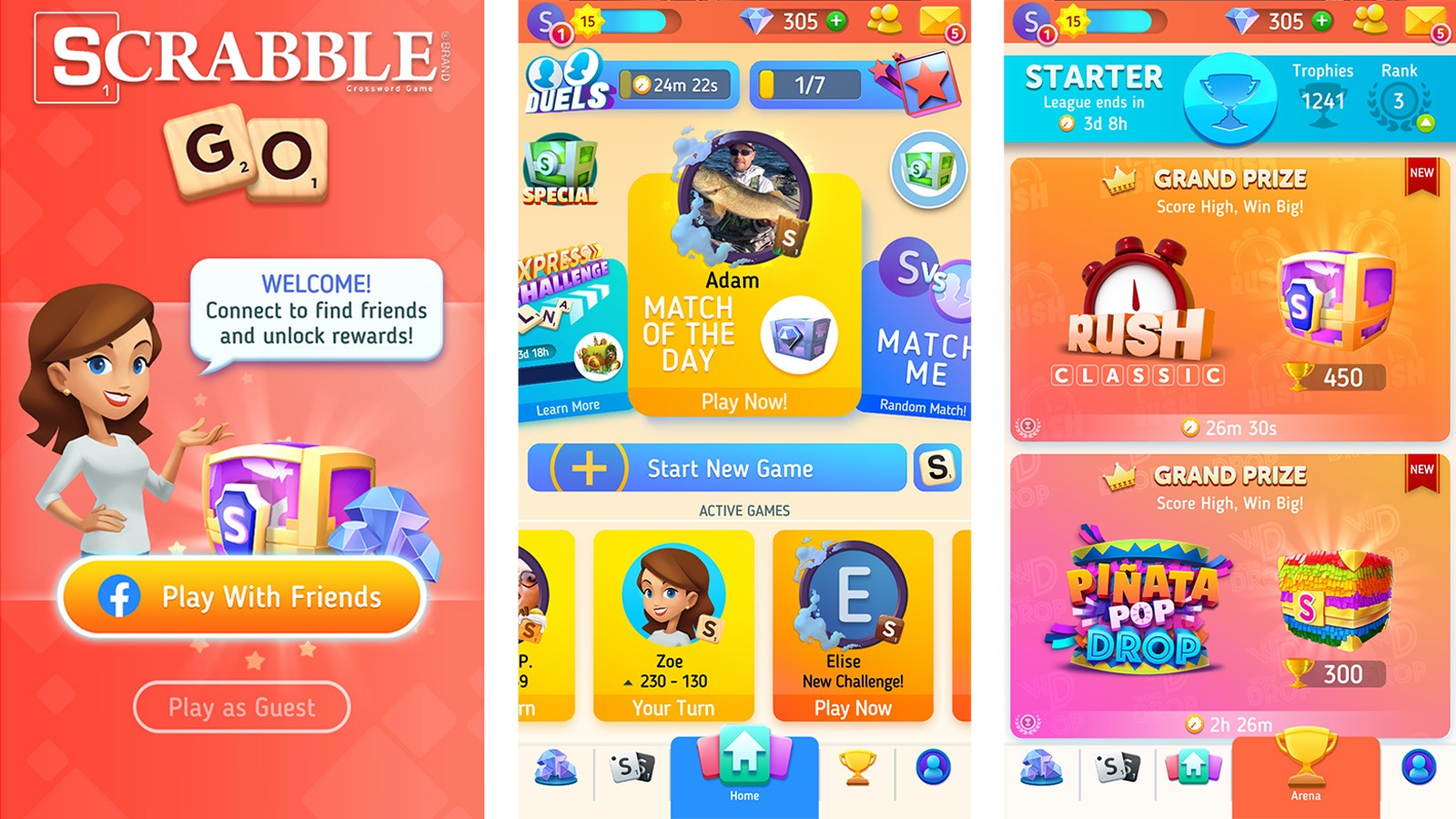 Screenshot of Scrabble Go Navigation