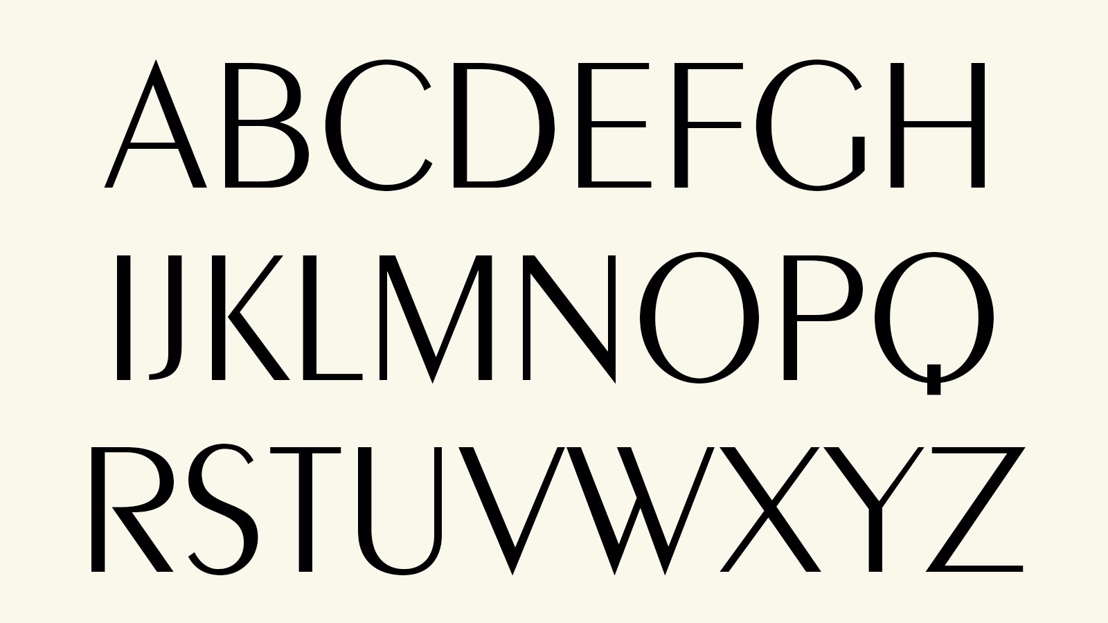 Alphabet in Peignot Font