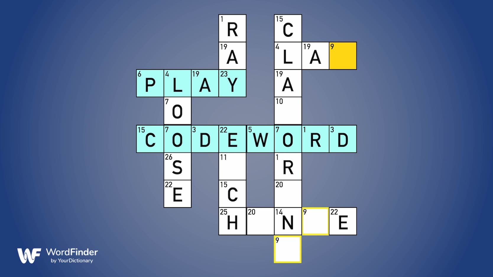 Play Codeword spelled out in crossword