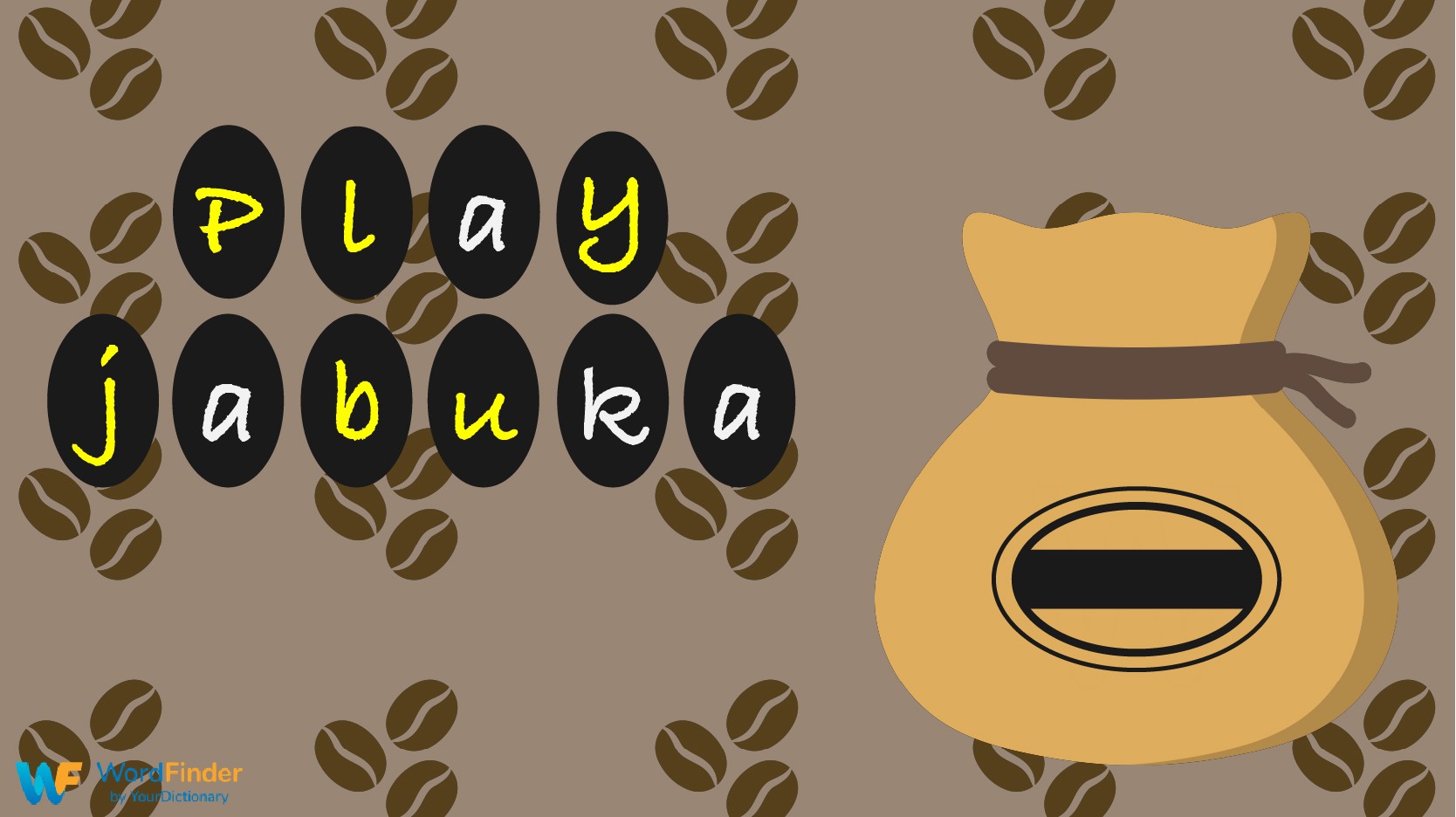 jabuka game tiles next to bag