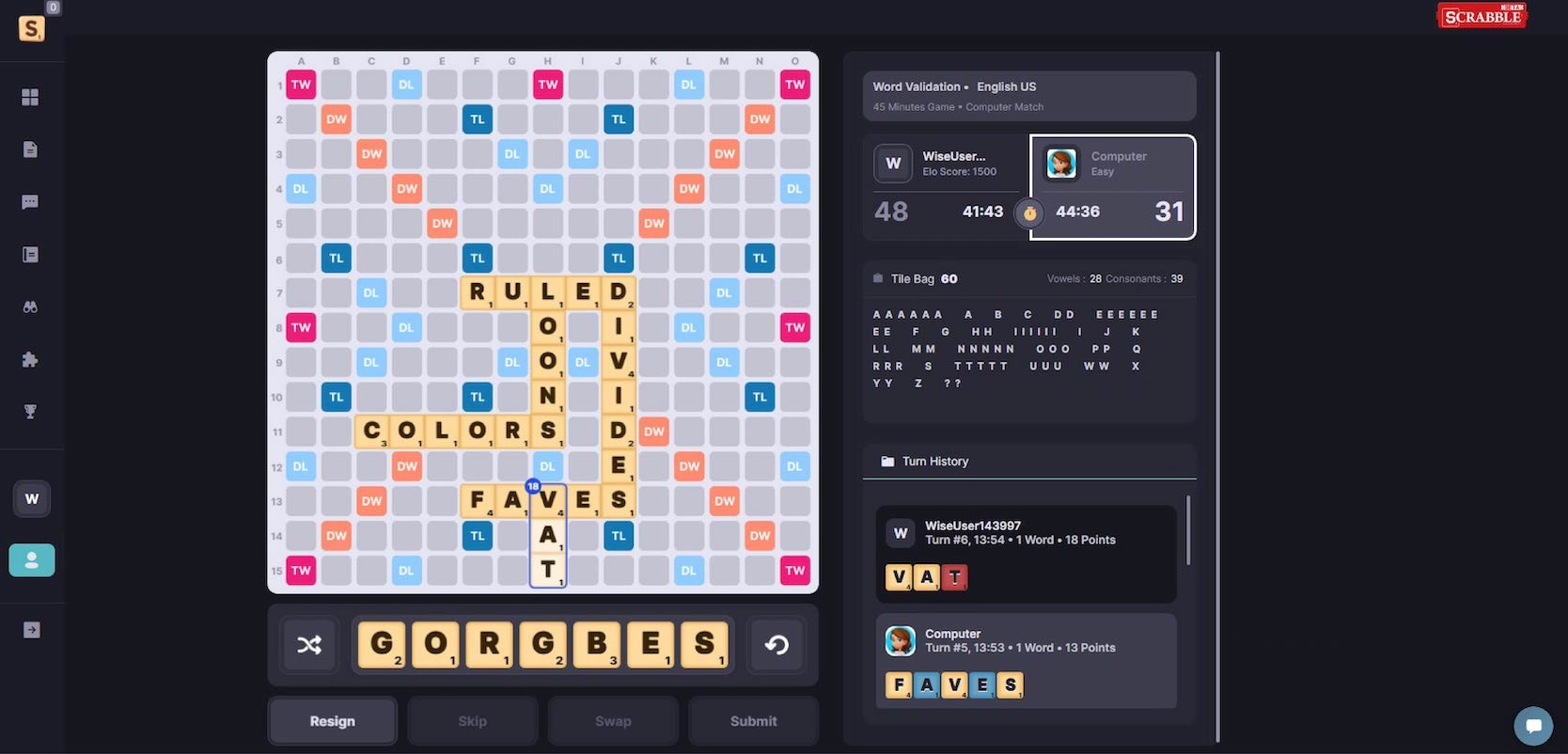 play scrabble desktop game