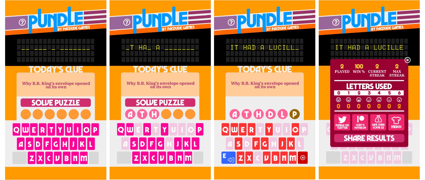 Pundle word game screenshots