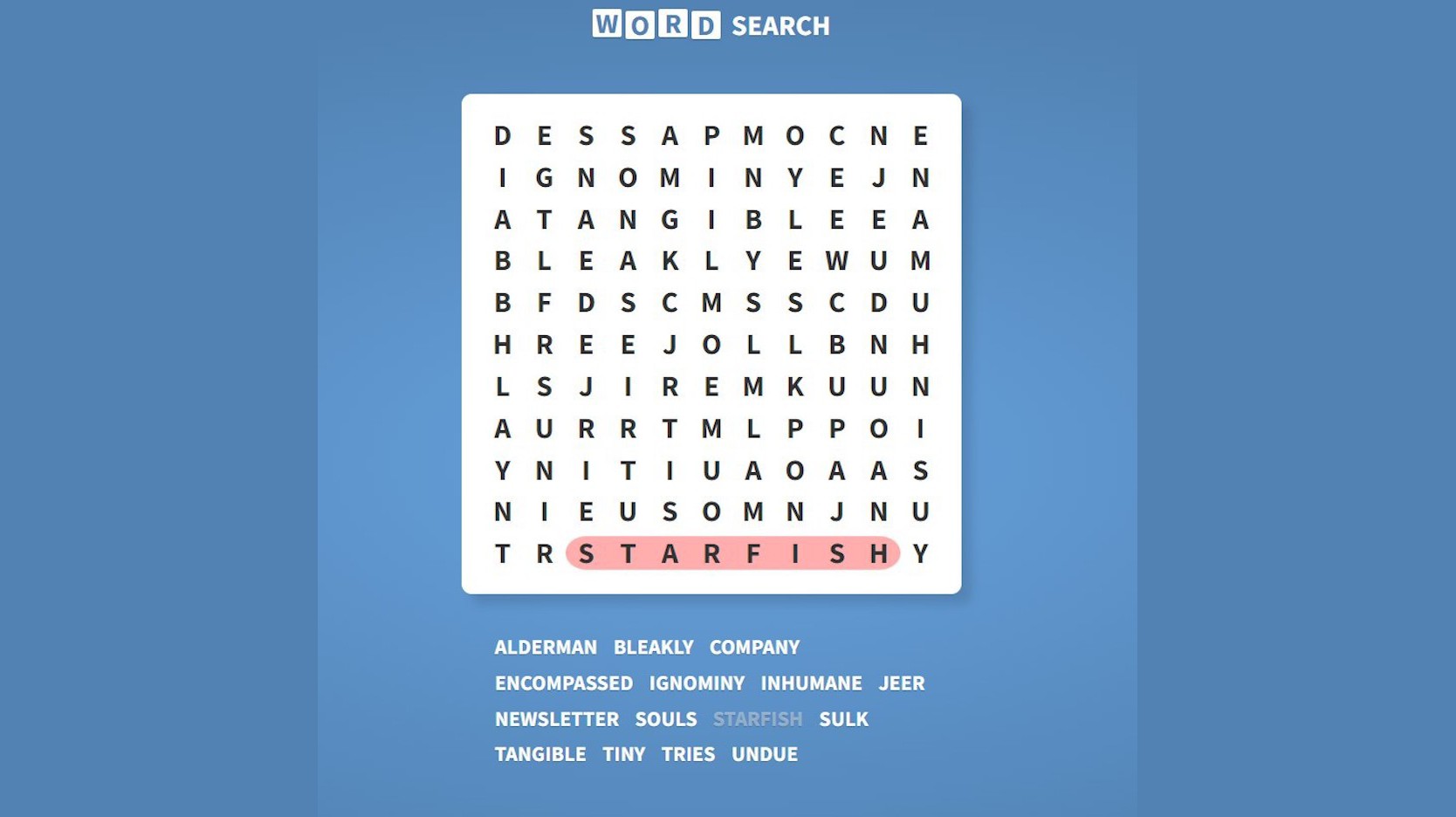 Razzle word search screenshot