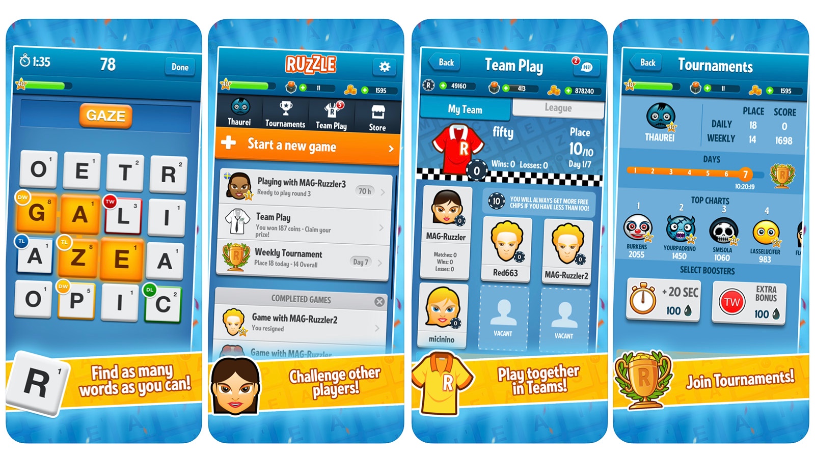 Ruzzle Spiel Screenshot