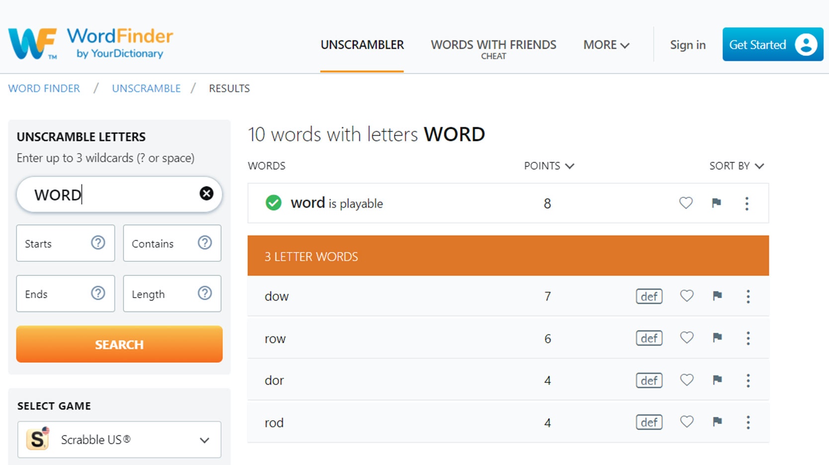 wordfinder scrabble word calculator