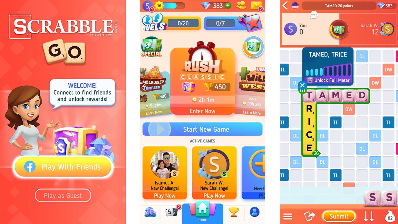 Scrabble Go game screenshots