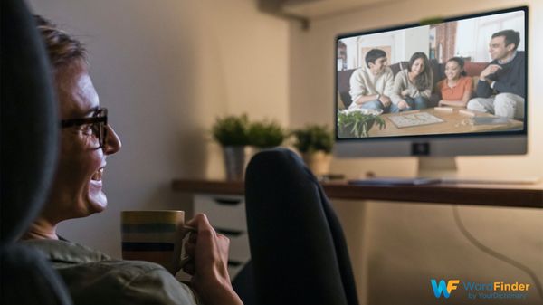 woman watching scrabble scene television show