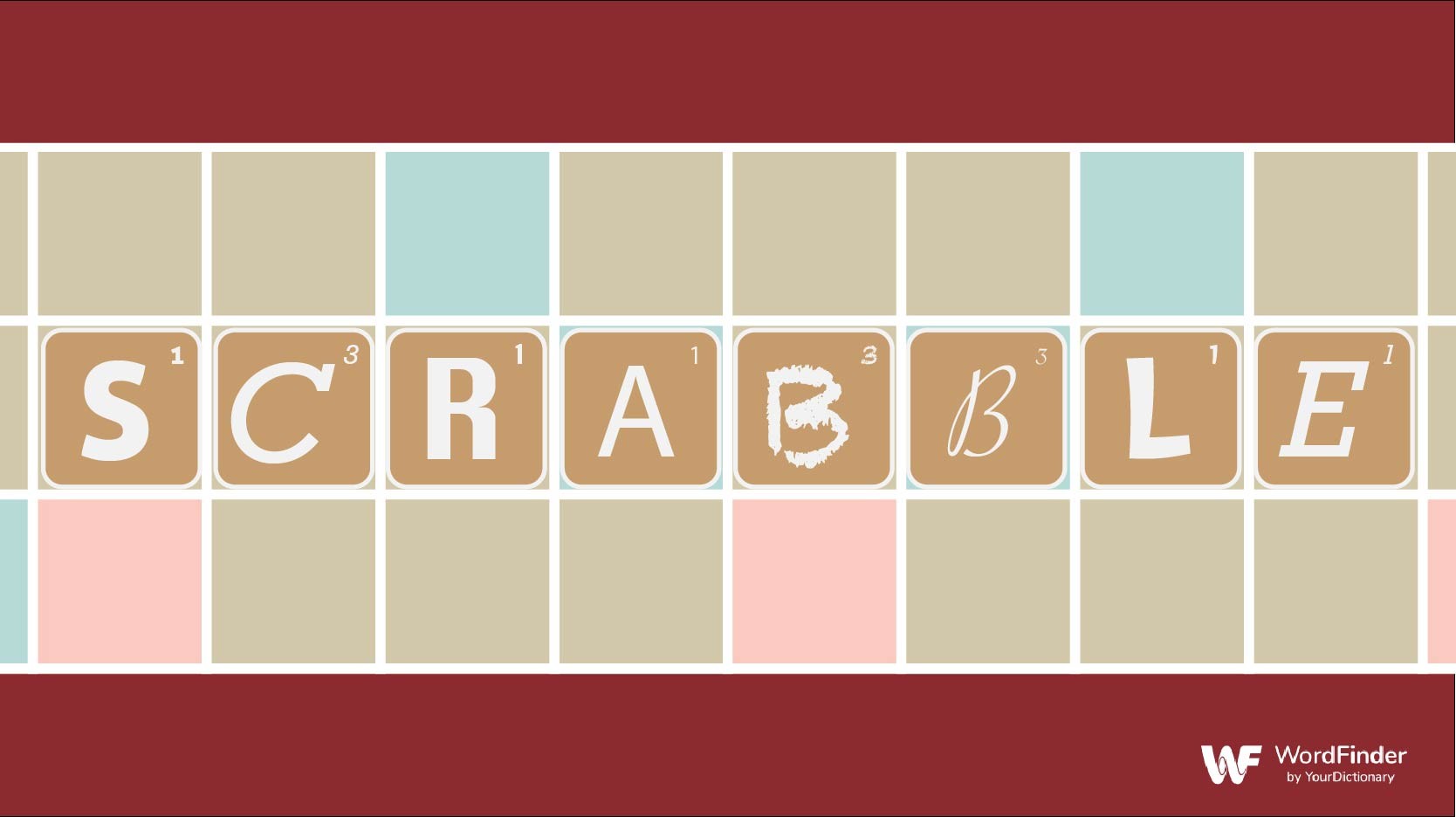 Scrabble tiles in various fonts