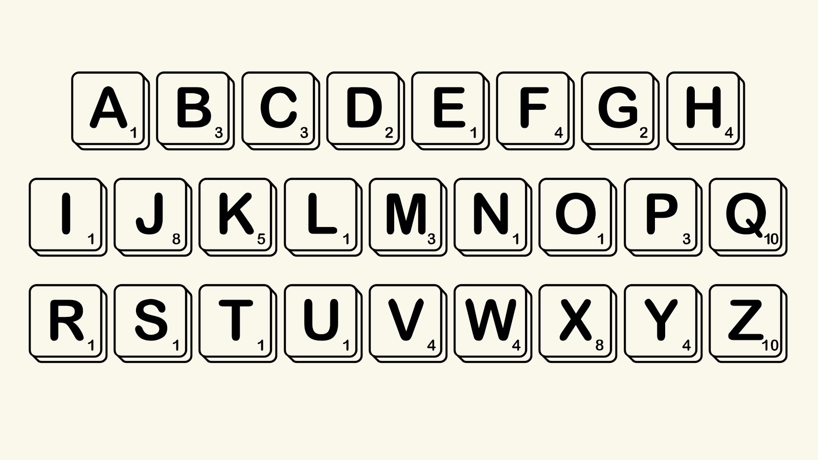 Alphabet in Scramble Font