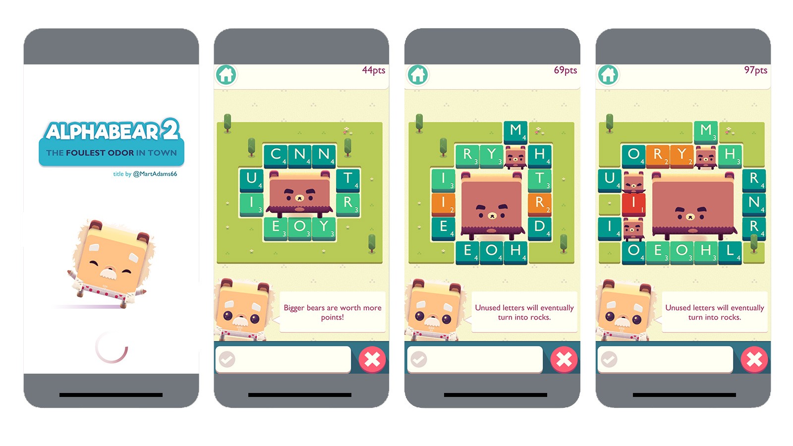 screenshots of alphabear 2 game