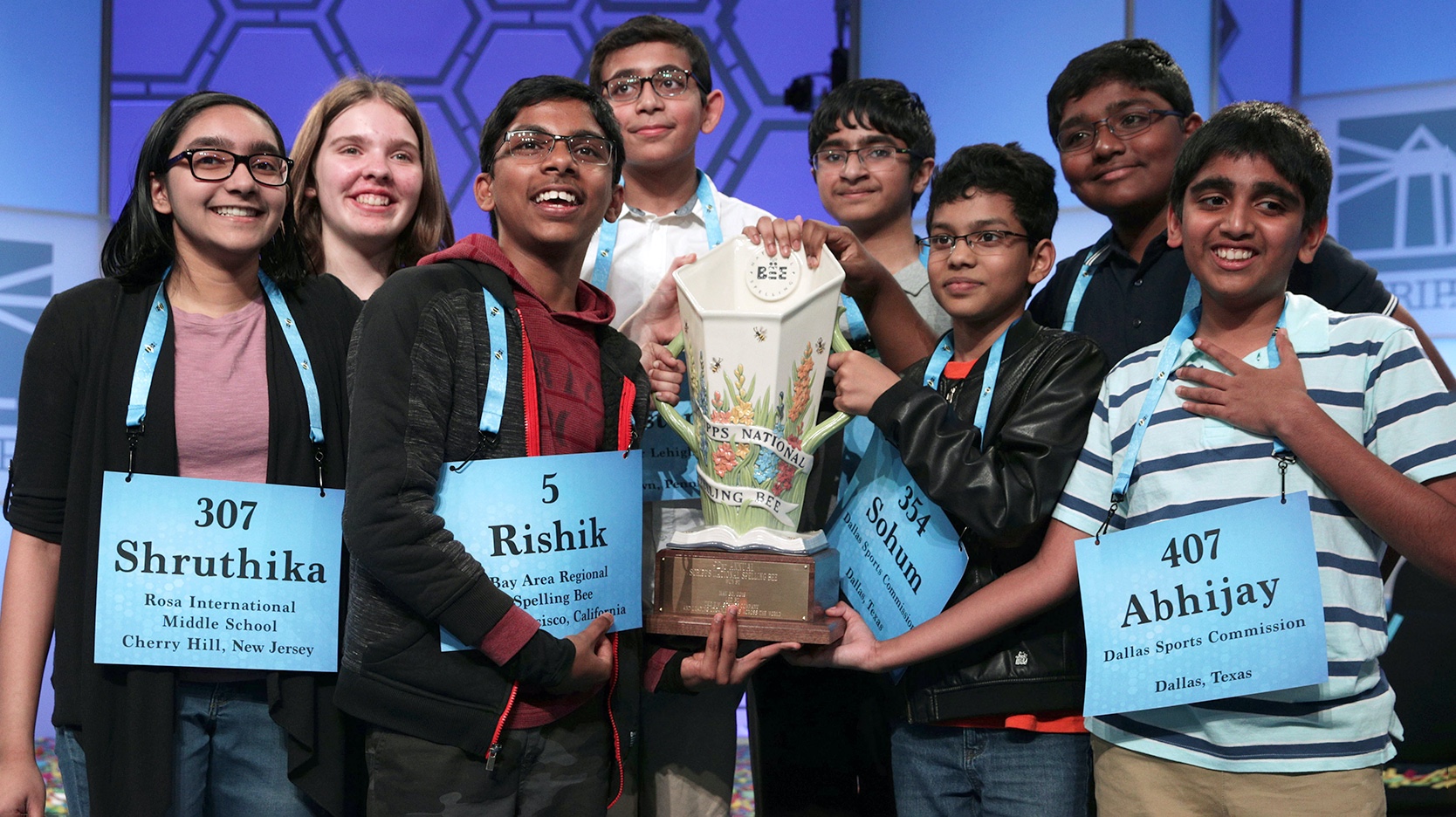 Winners of the 2019 Scripps National Spelling Bee