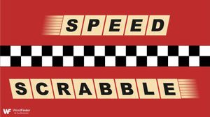 speedy scrabble tiles on red background