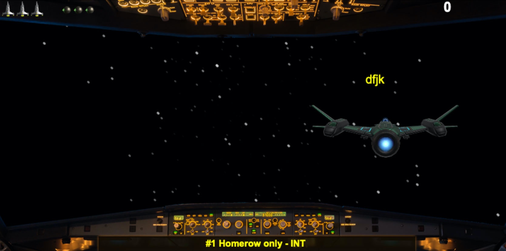 screenshot of typing wars game