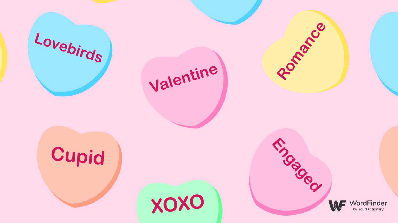 Candy hearts with Valentine's words