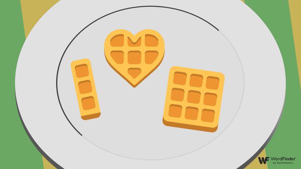 Waffle game icons on plate