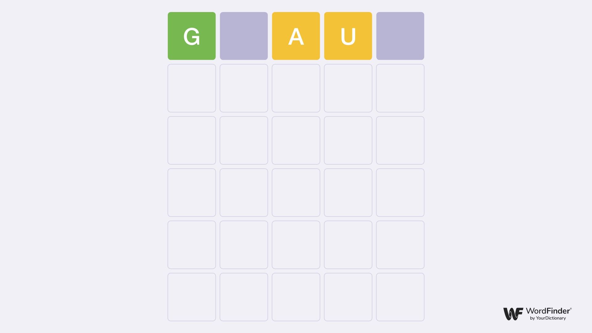 5 letter words that start with G and contain AU