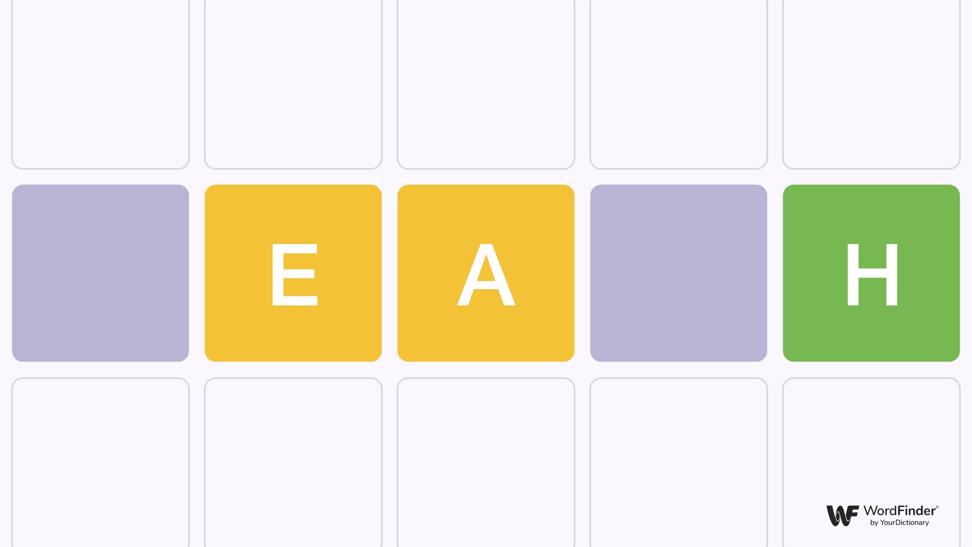 5 letter words with EA that end in H