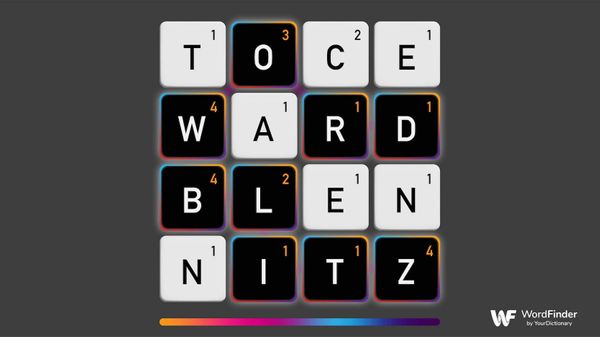 Word Blitz highlighted on game board