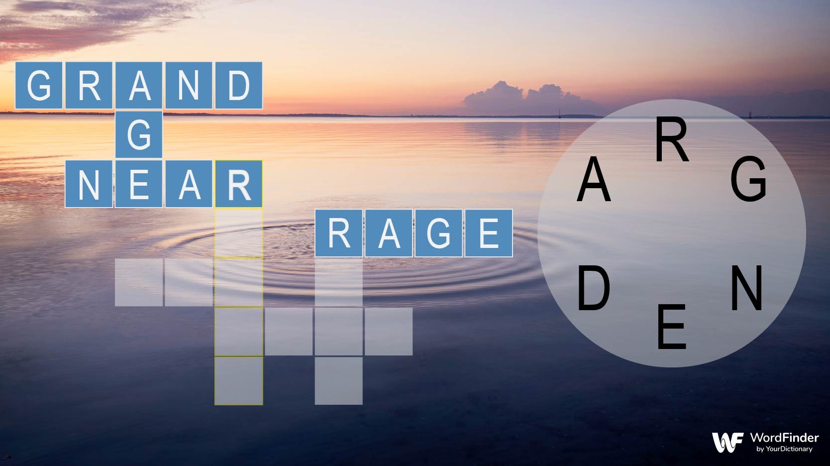word crossy game with calming background
