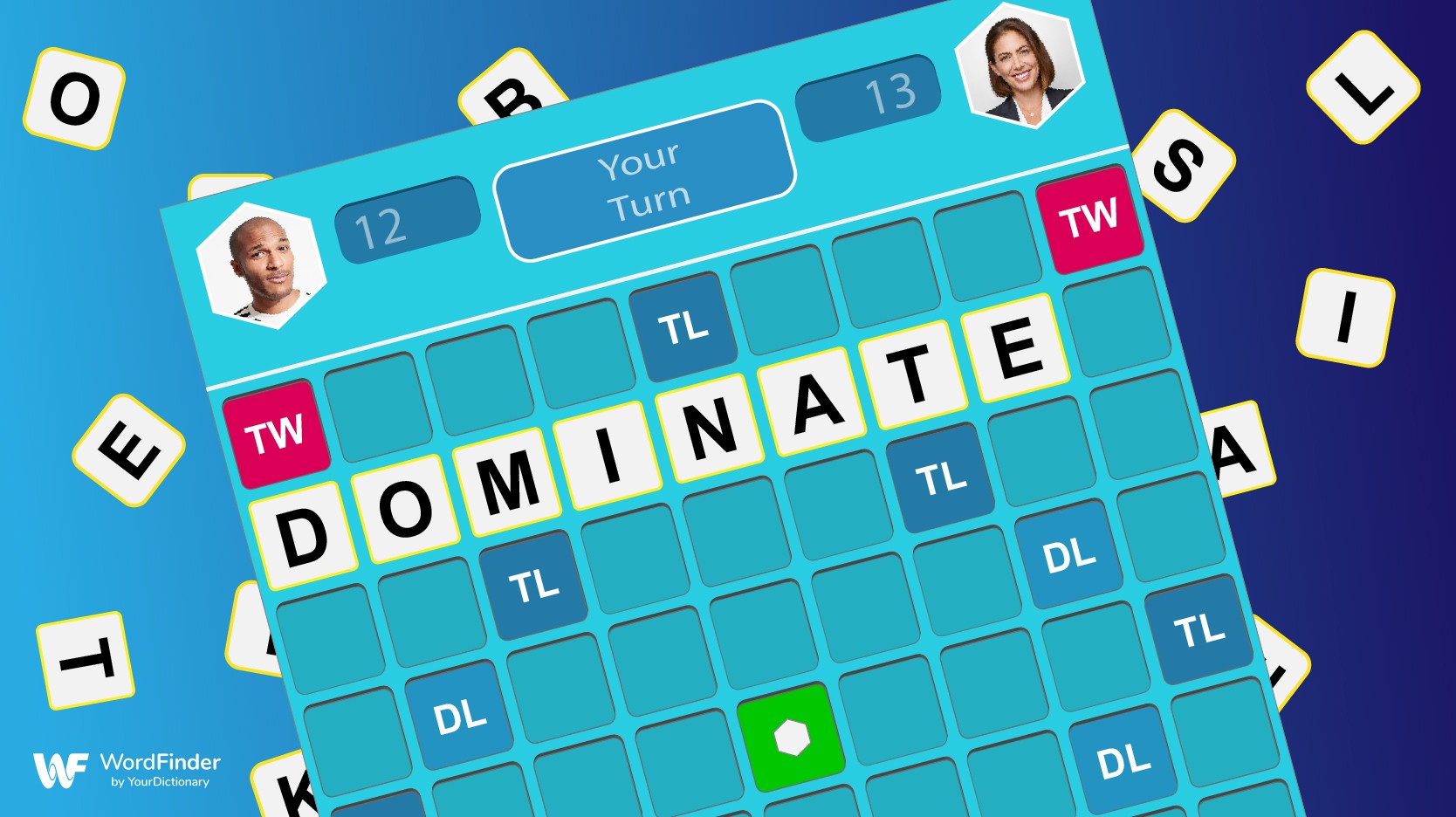 word domination mobile game with tiles