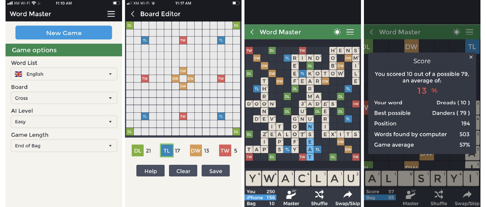 word master mobile app screenshots