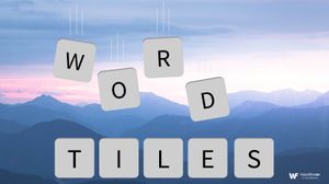 word tiles falling with scenic background